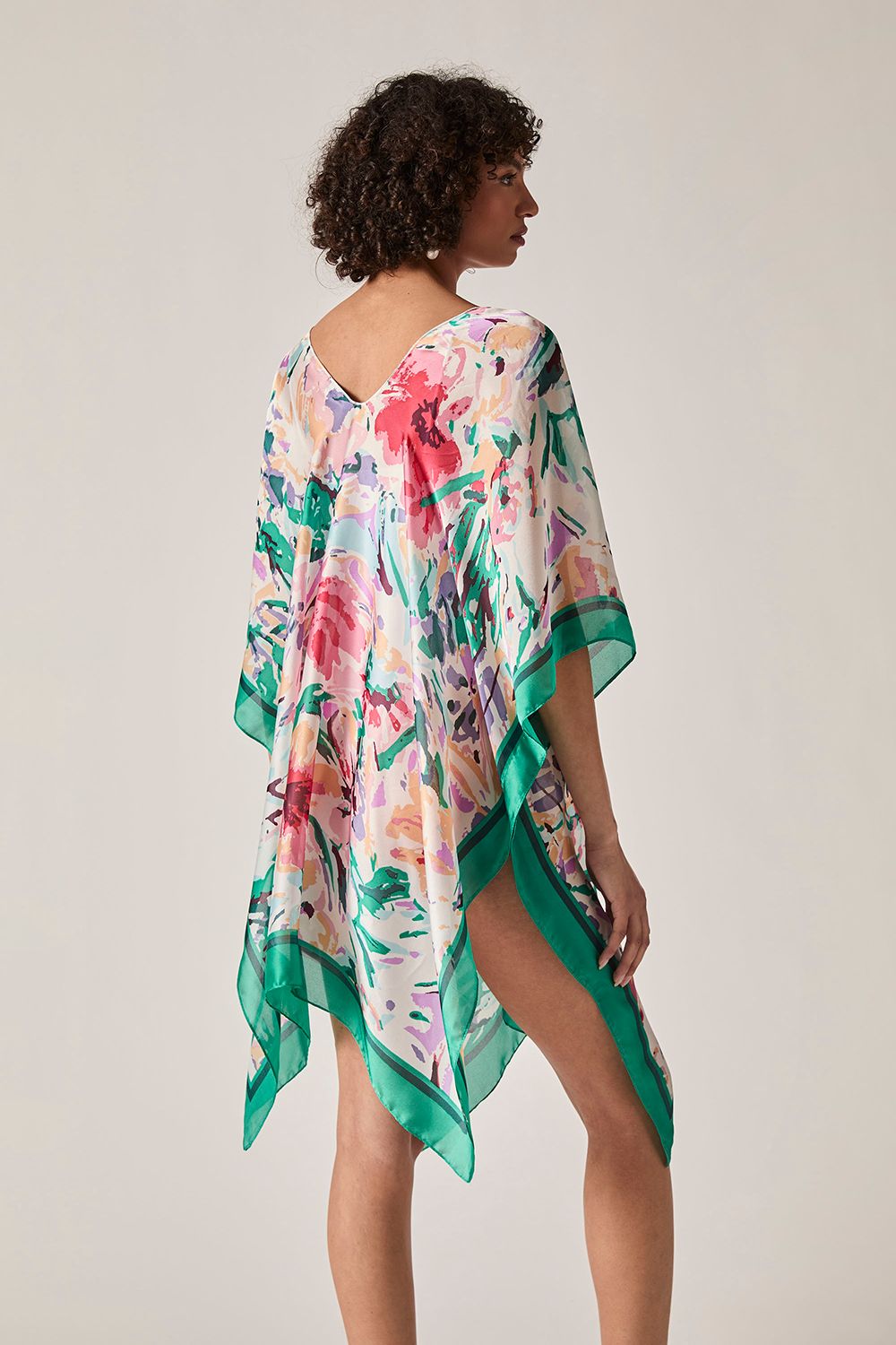 James Lakeland Green Floral Mosaic Kaftan