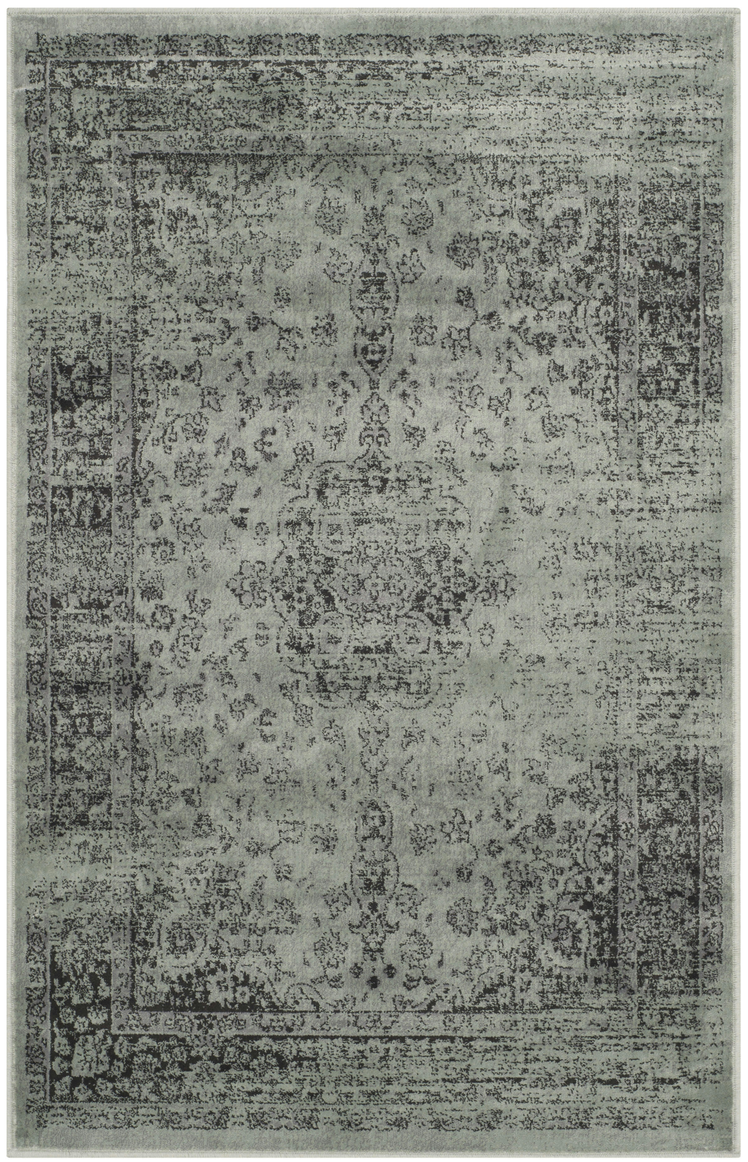 VINTAGE - Tapis de salon interieur en gris & epicea, 99 x 170 cm