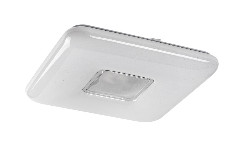 Plafon Tayla z pilotem kwadratowy srebrny LED 1x72W 44cm IP20 Rabalux