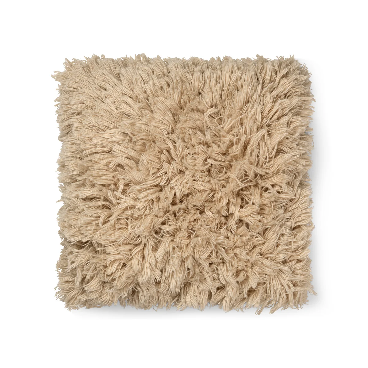 Ferm Living - Meadow Hochflor Kissen, 50 x 50 cm, light sand