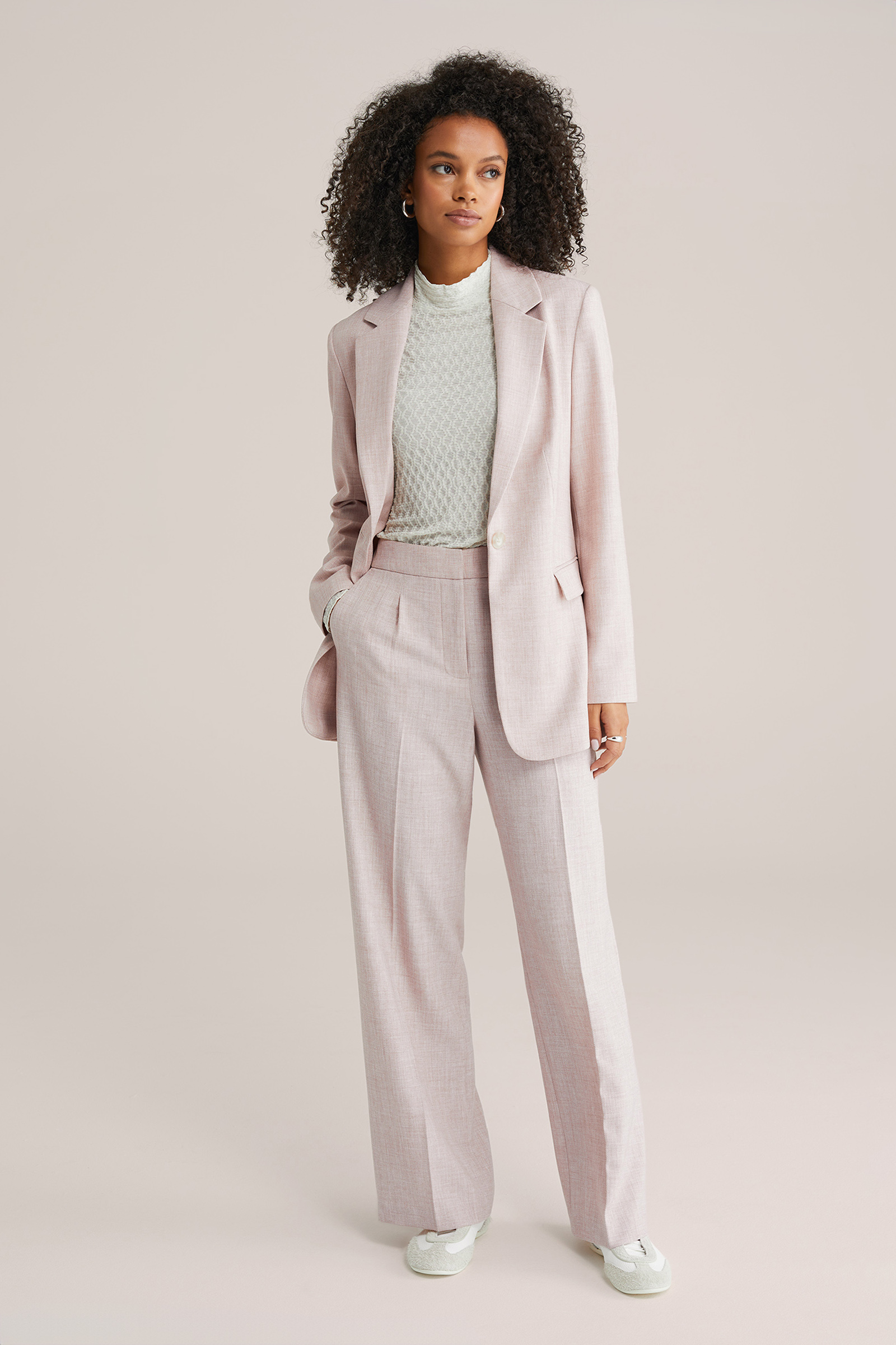 Dames slim fit blazer met structuur