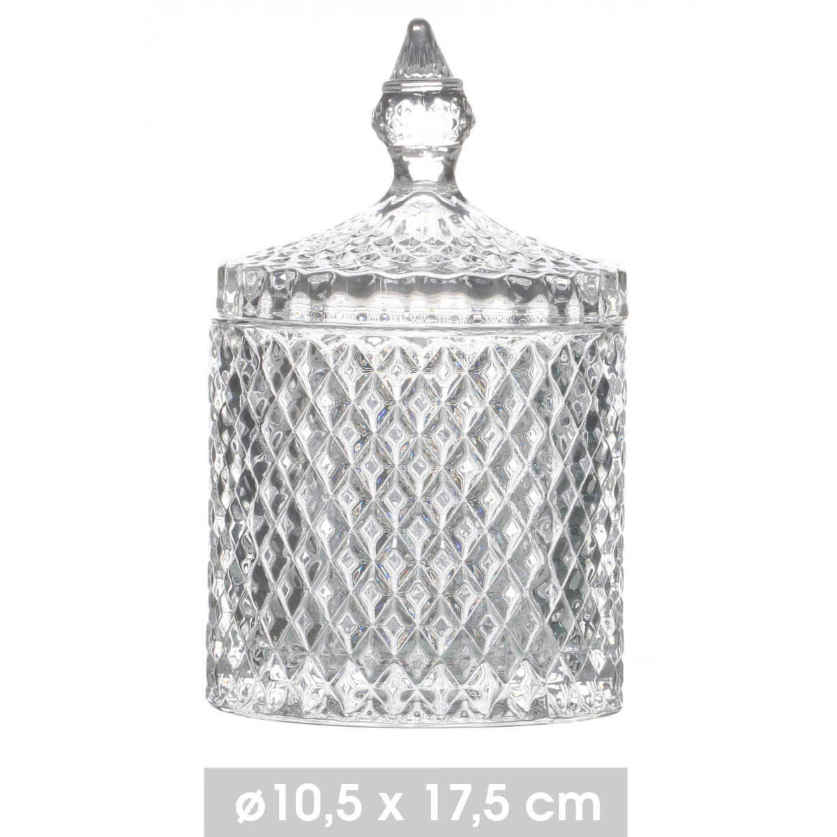 VERRE - Boîte rangement ronde salle de bain verre 10,5x17,5cm