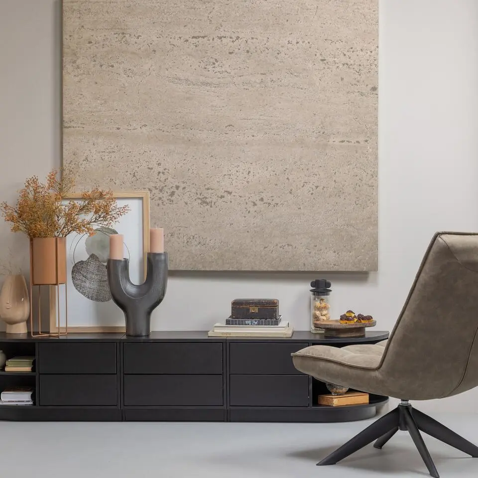 WOOOD Jouke Draaifauteuil - Kunstleer - Groen - 97x70x85