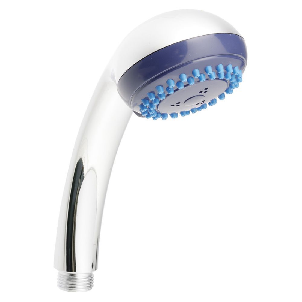 Pommeau de douche à 3 jets acier gris argenté