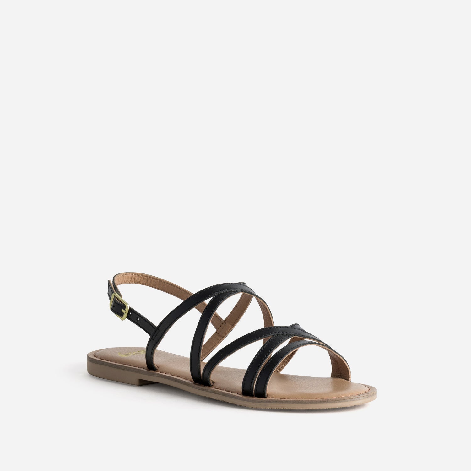 Sandale noire cuir