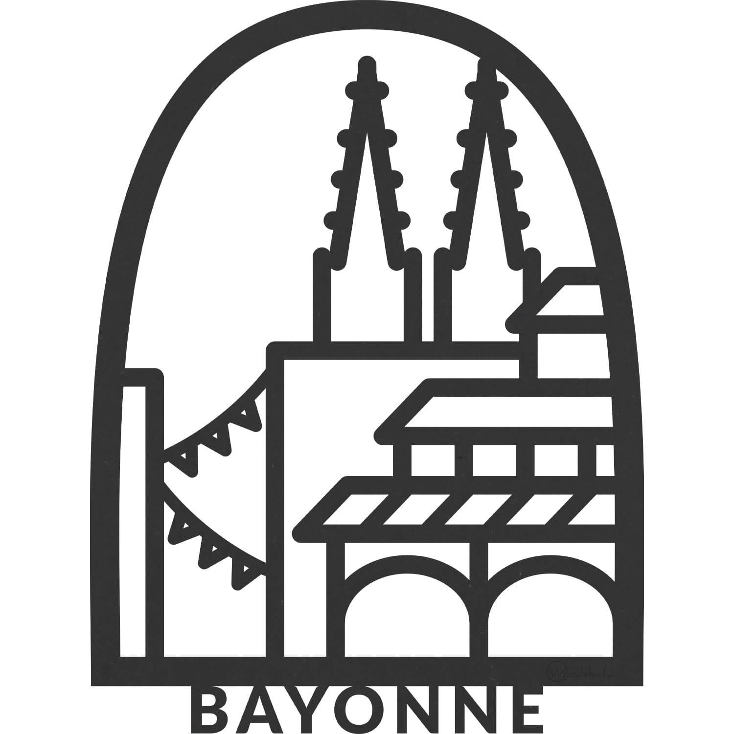 BAYONNE - Tableau en bois noir Bayonne  28x37,5cm