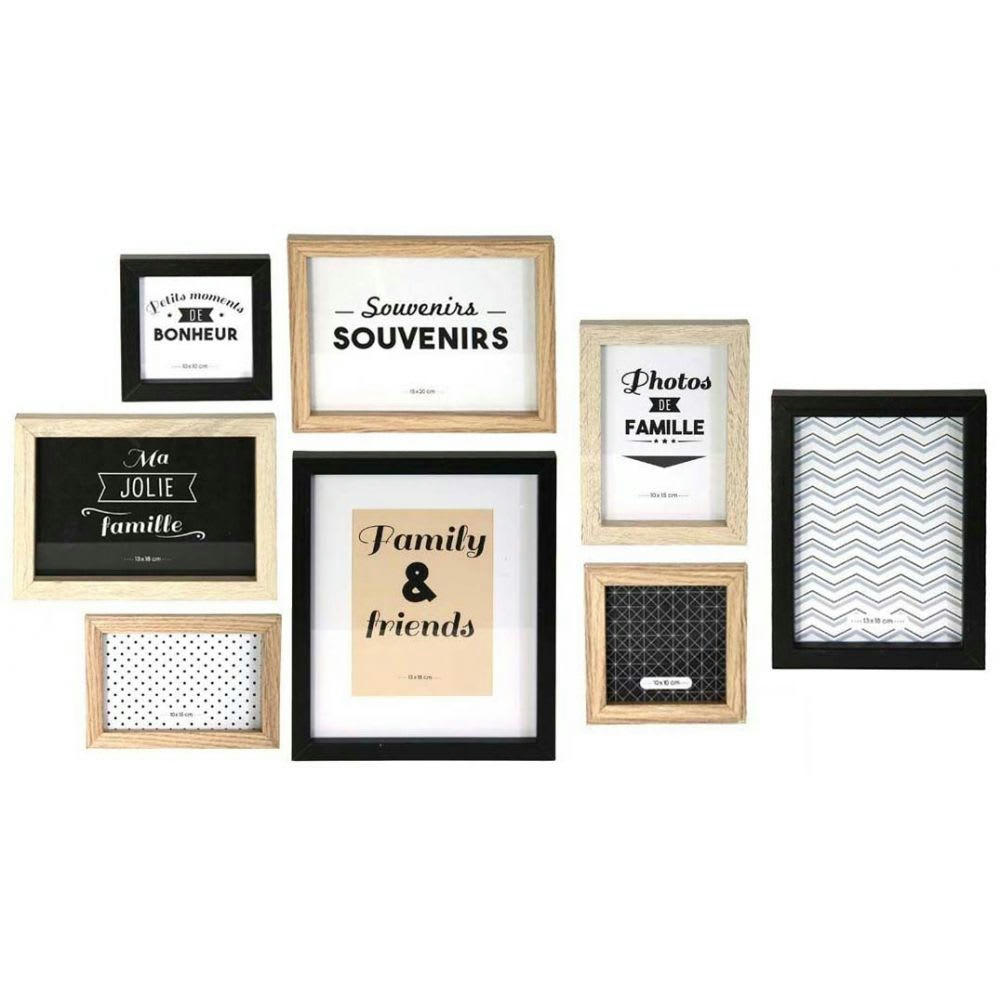 - Cadres photos en bois la vie en famille (lot de 8)