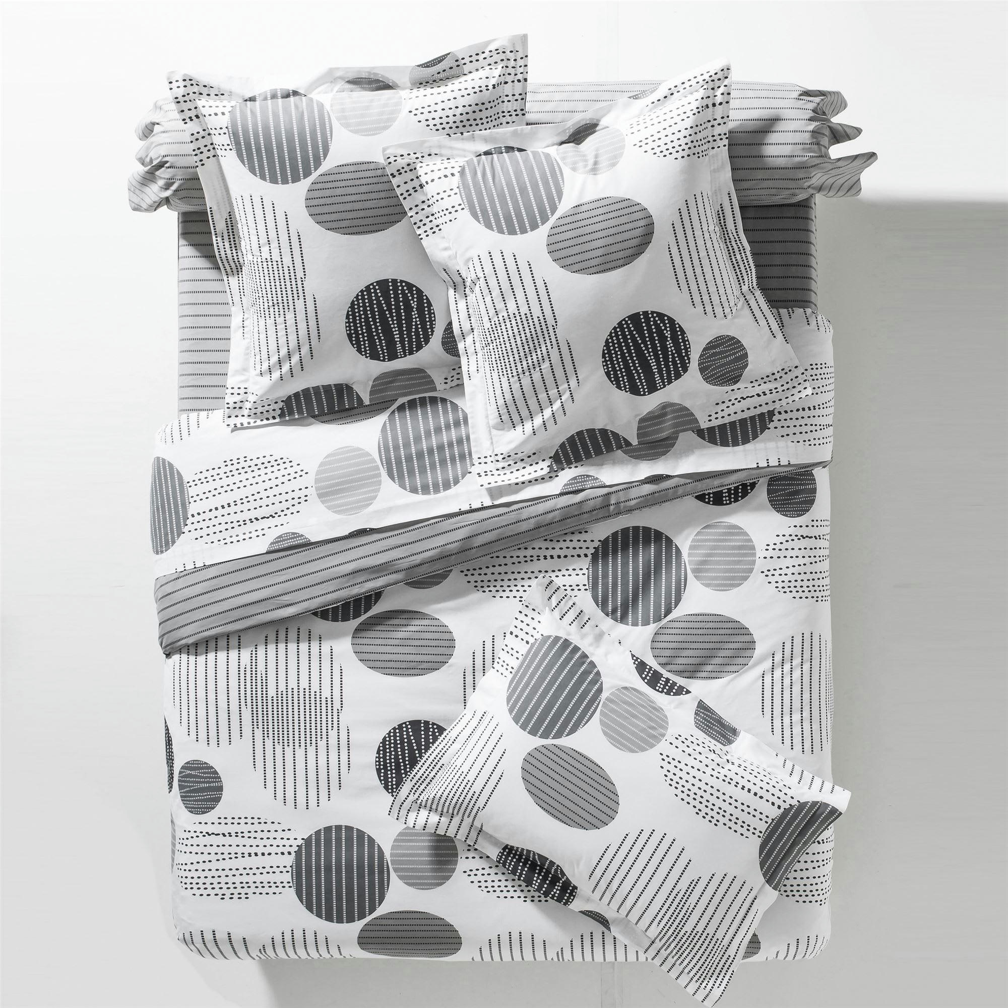 BAXLEY - Housse de couette 260x240 gris en coton