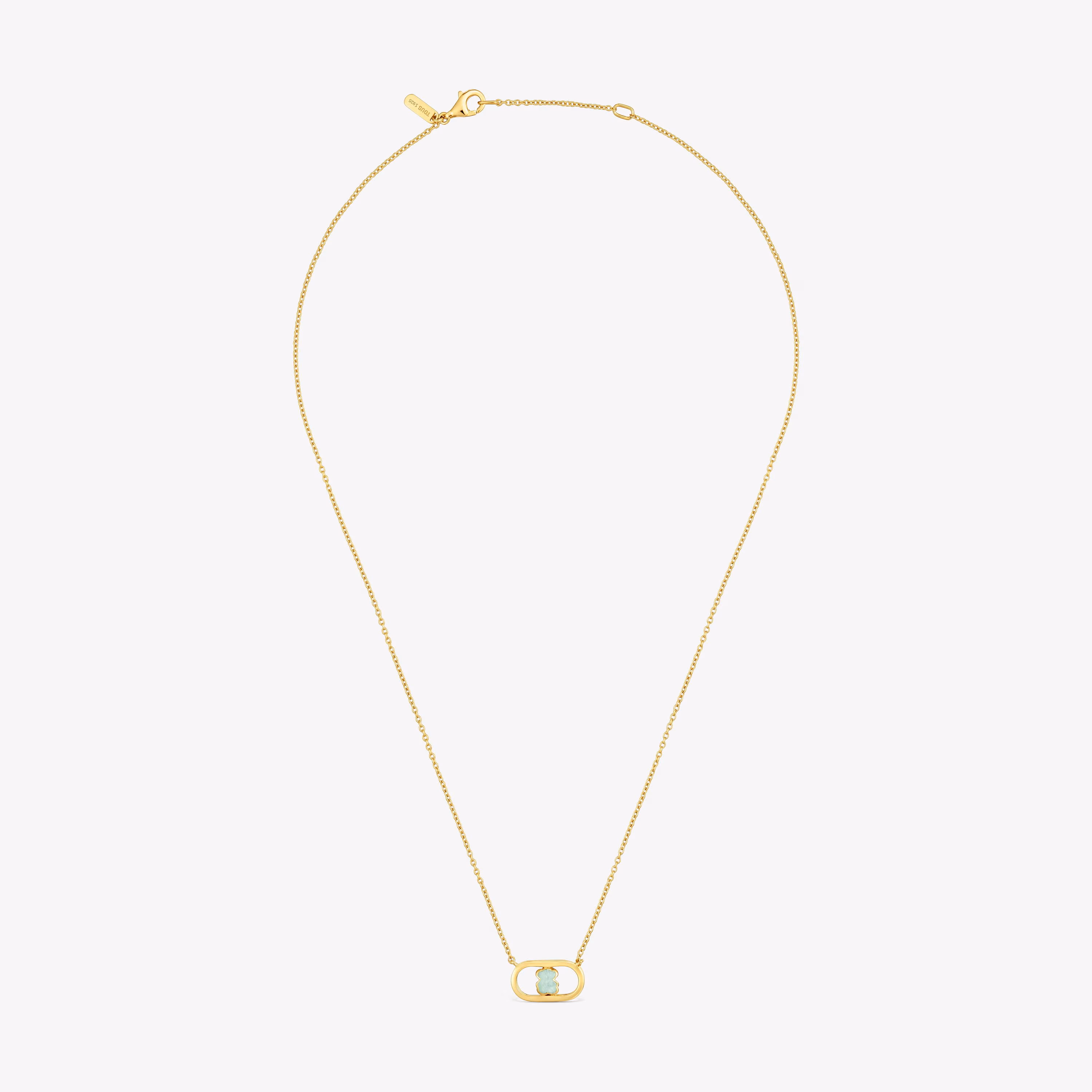 Collar baño de oro 18 kt sobre plata y amazonita Camille