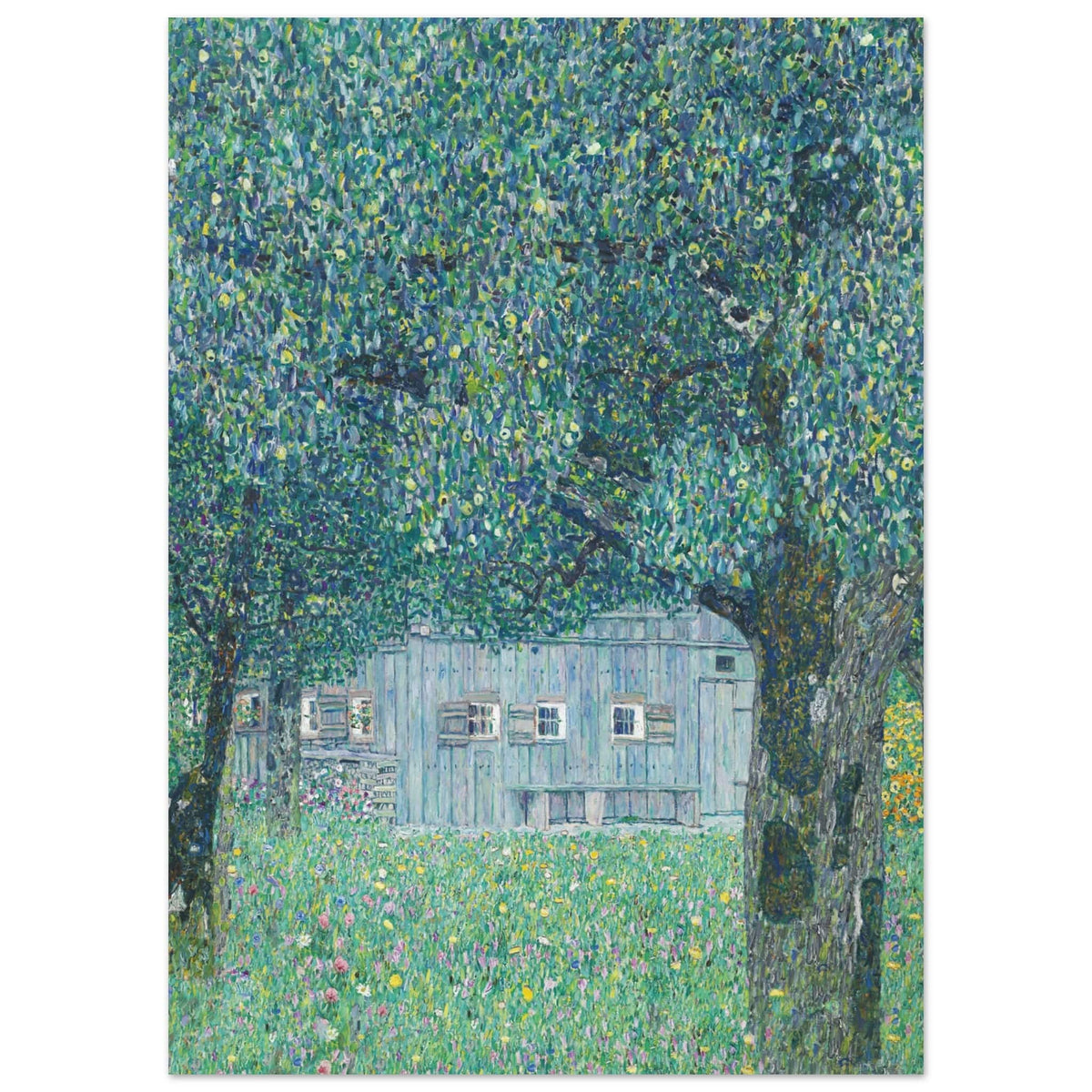 Artfulprints Poster Gustav Klimt - Farmhouse in upper Austria  - 50x70 cm - Donkergroen