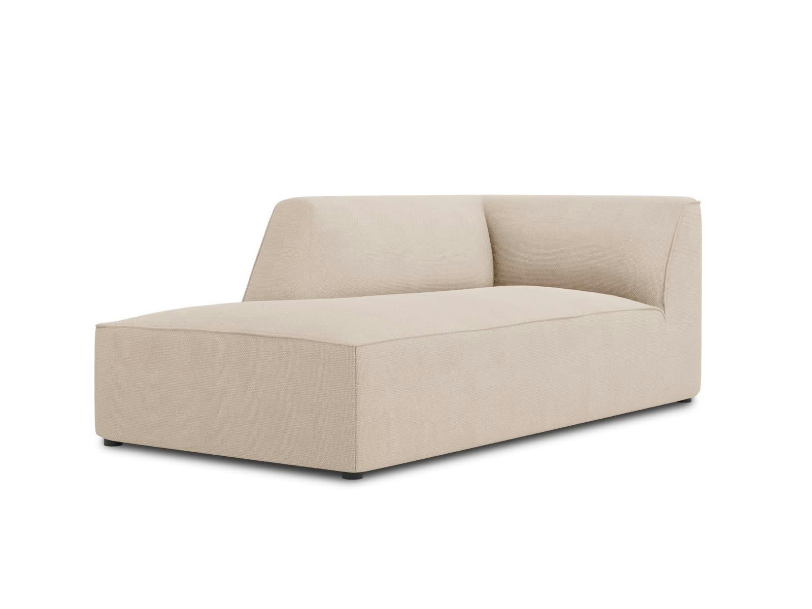 RUBY - Méridienne gauche 1 place en tissu structurel beige