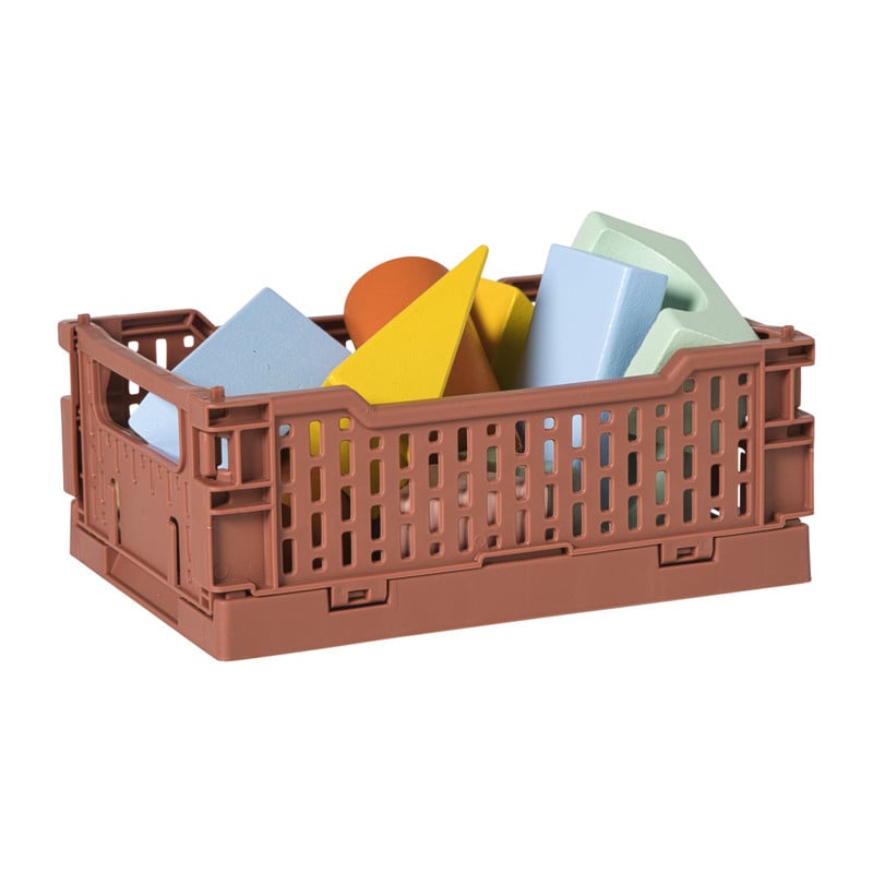 Vouwkrat klein - bruin -6x15x10 cm