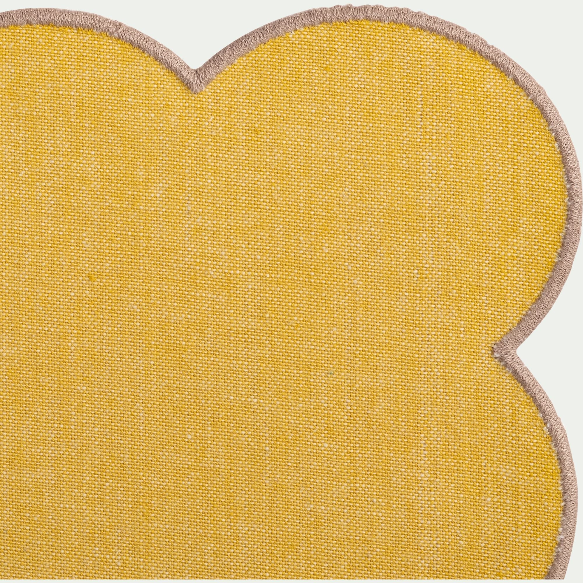 RIOU - Lot de 2 sets de table en coton finition point bourdon 33x48cm - jaune