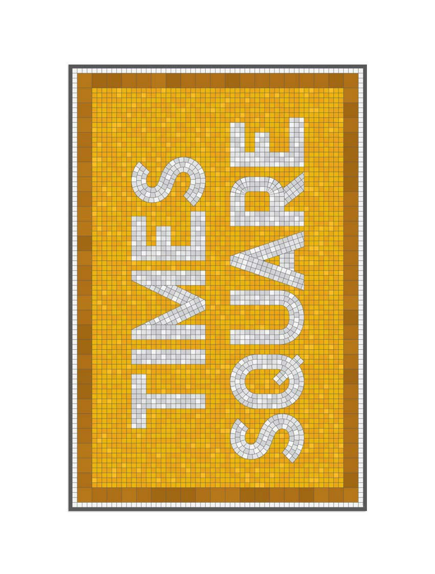 NY SUBWAY - Tapis en vinyle NY Yellow jaune 120x180