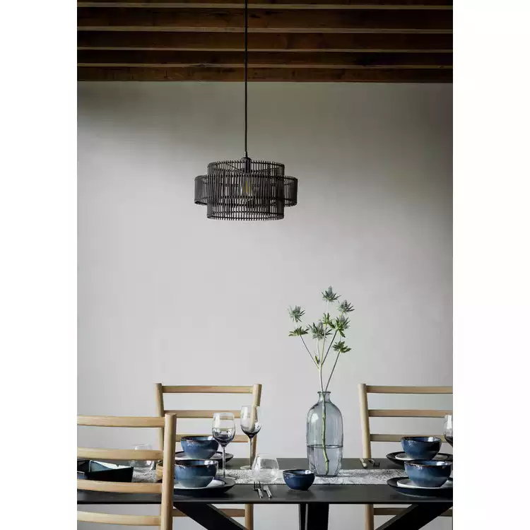 Habitat 12 Piece Reactive Stoneware Dinner Set - Navy