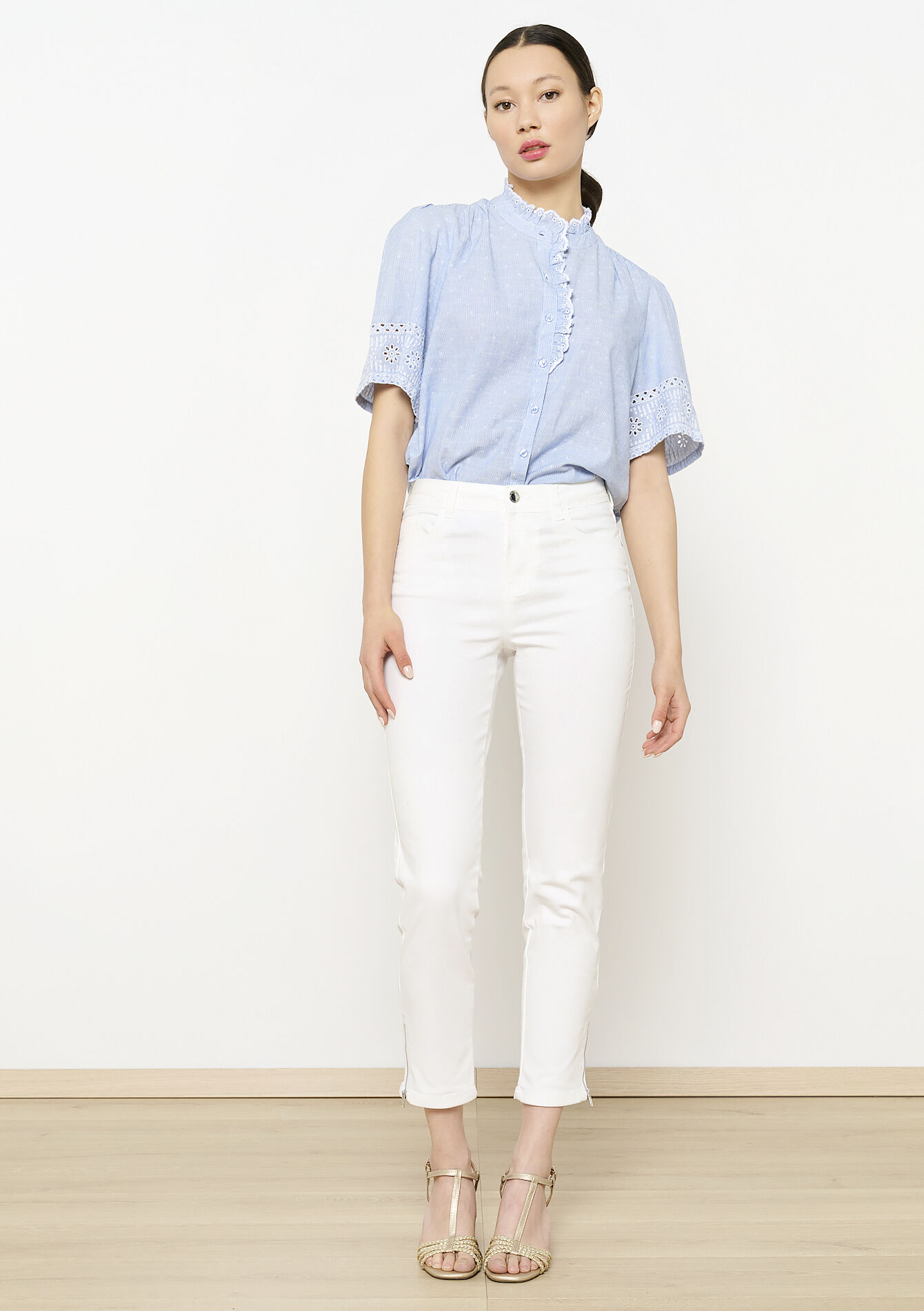 Slimfit broek met rits