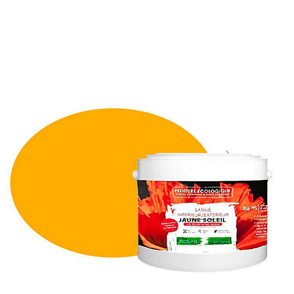Jaune Soleil Peinture interieur exterieur aspect satin Natura - Jaune Soleil - 2.5L