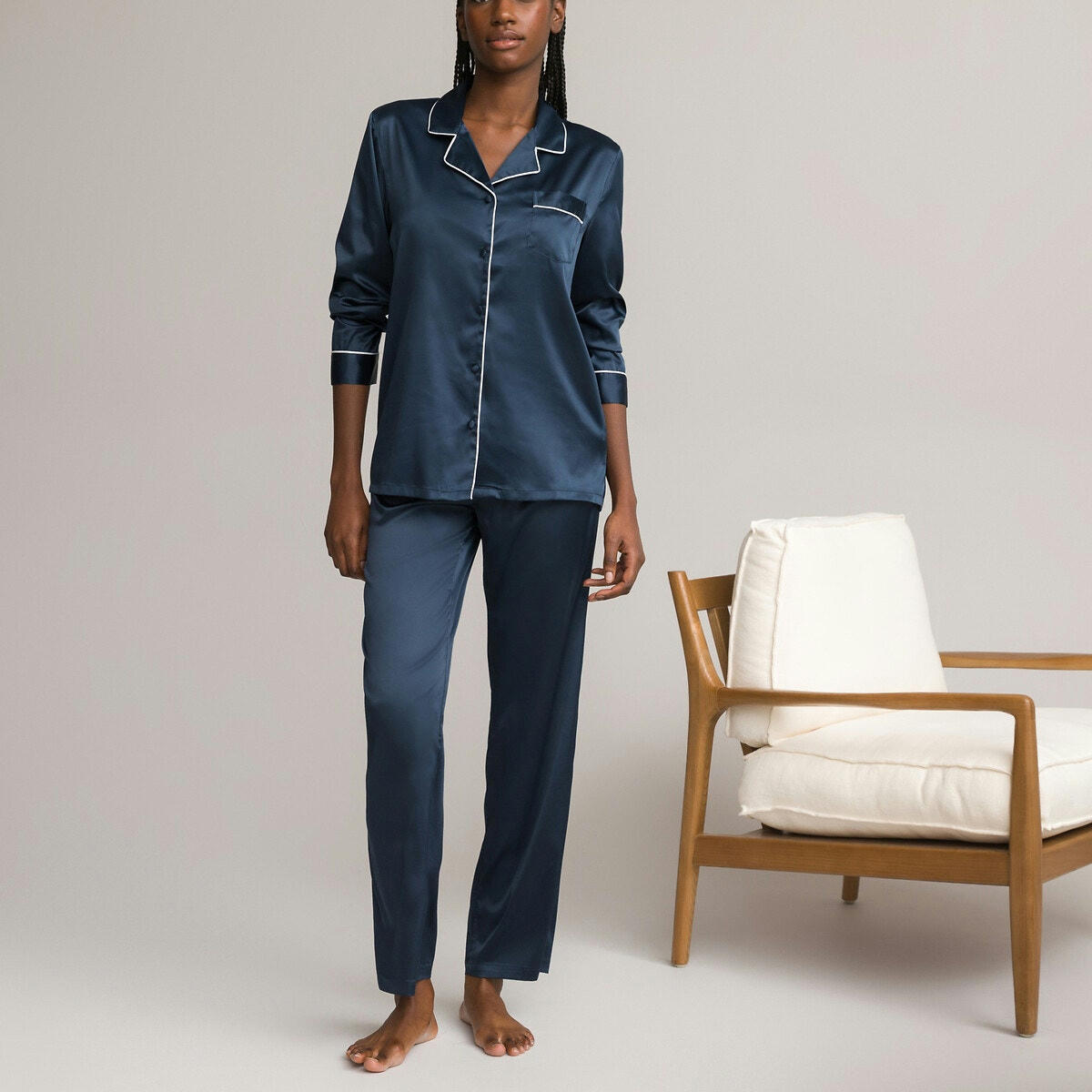 Pyjama manches longues en satin