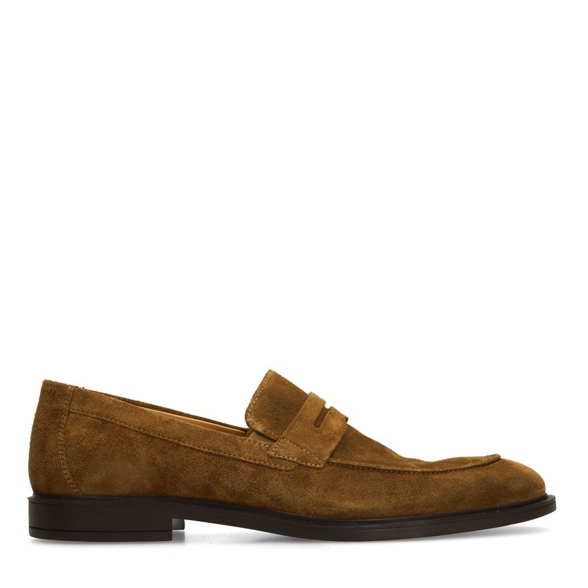 Manfield Cognac suède loafers