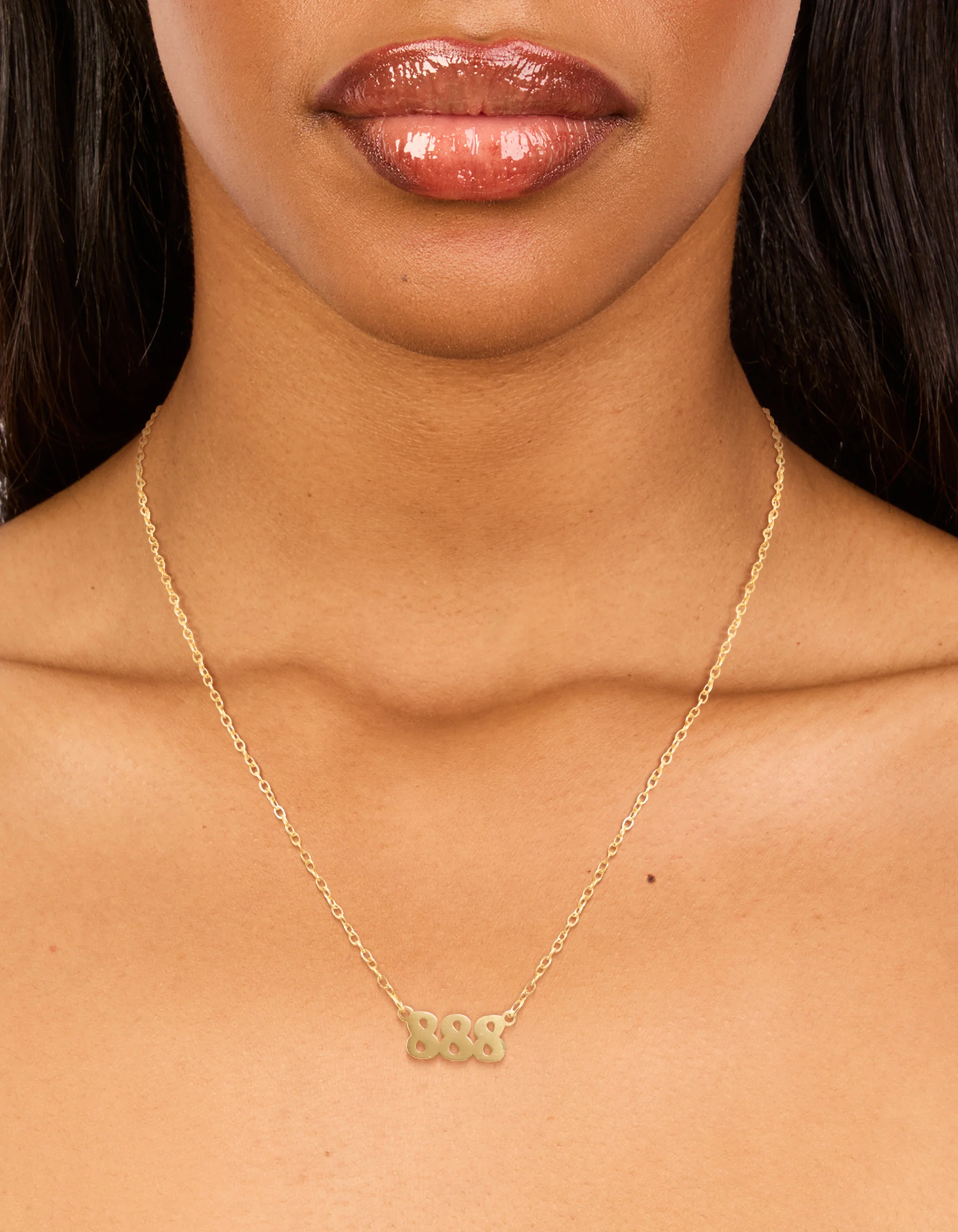 Waterproof Gold Plated Stainless Steel Angel Number 888 Necklace
