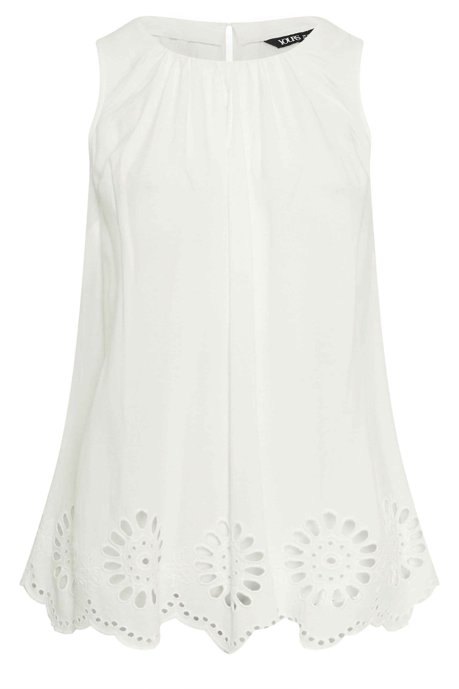 Yours Broderie Anglaise Vest Top