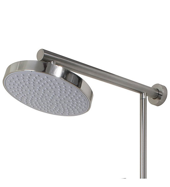 Colonne de douche nickel combiné pommeau et douchette reglable Sans robinet
