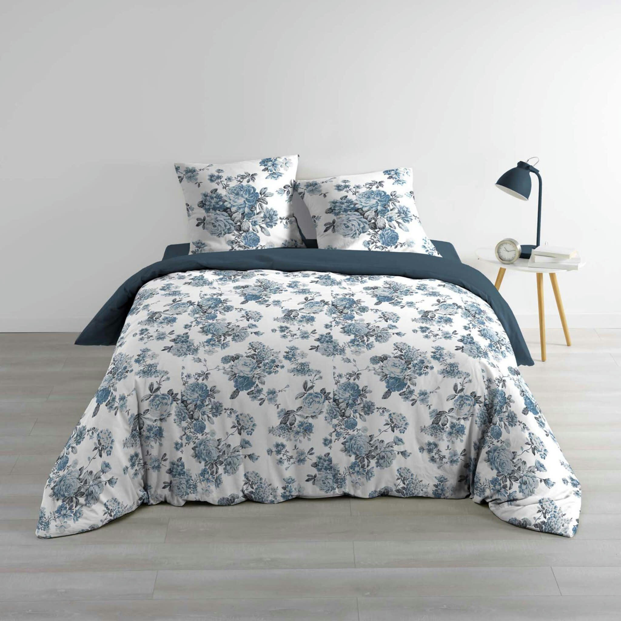 - Parure de couette 100% coton 57 fils imprimée 240x220 2 taies