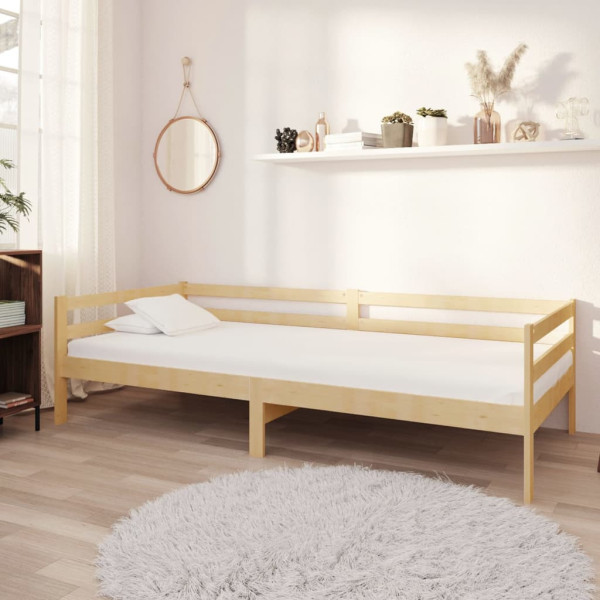 Łóżko dzienne z materacem 90x200 cm lite drewno sosnowe