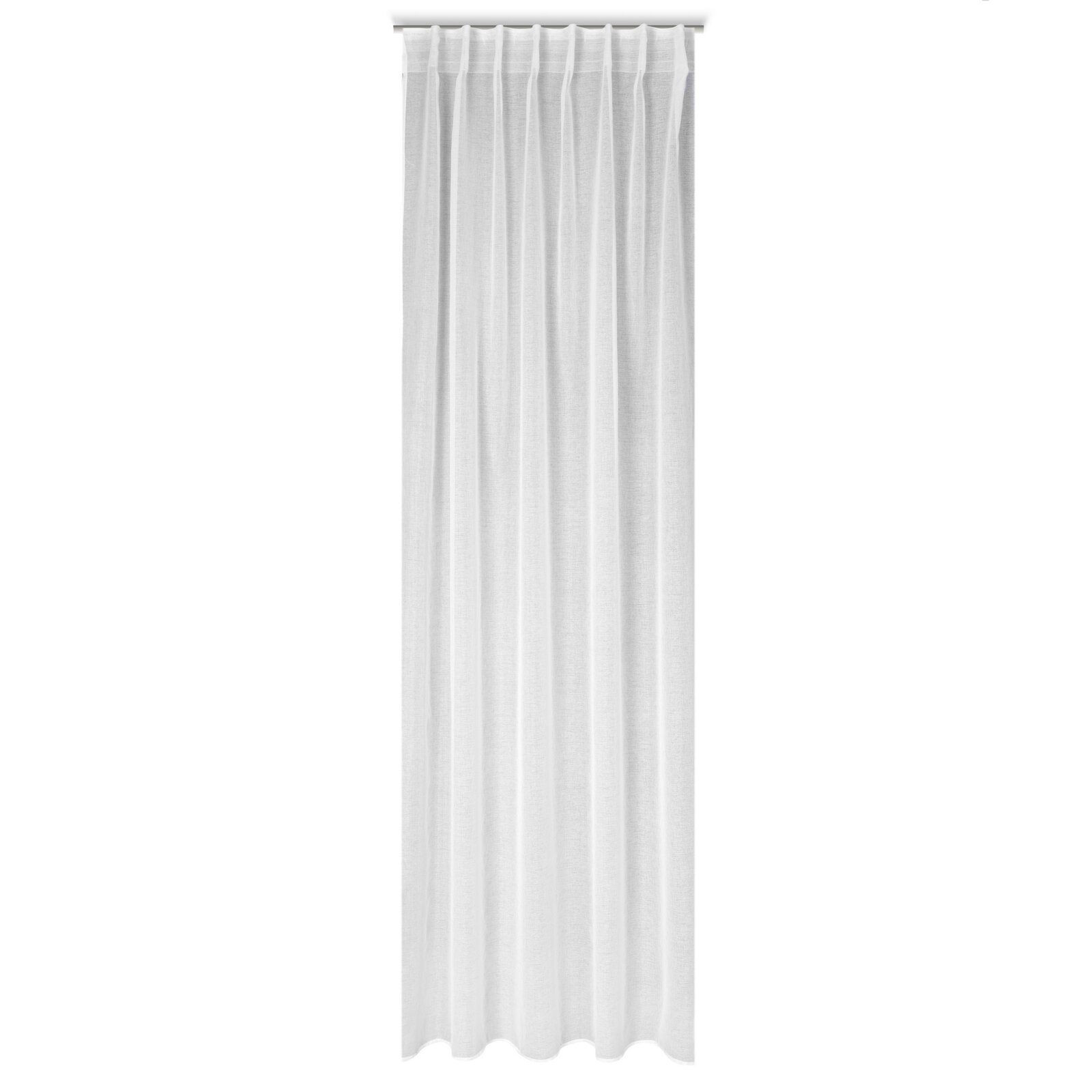 Firana z etaminy na taśmie flex LAYLA 140x300 biała