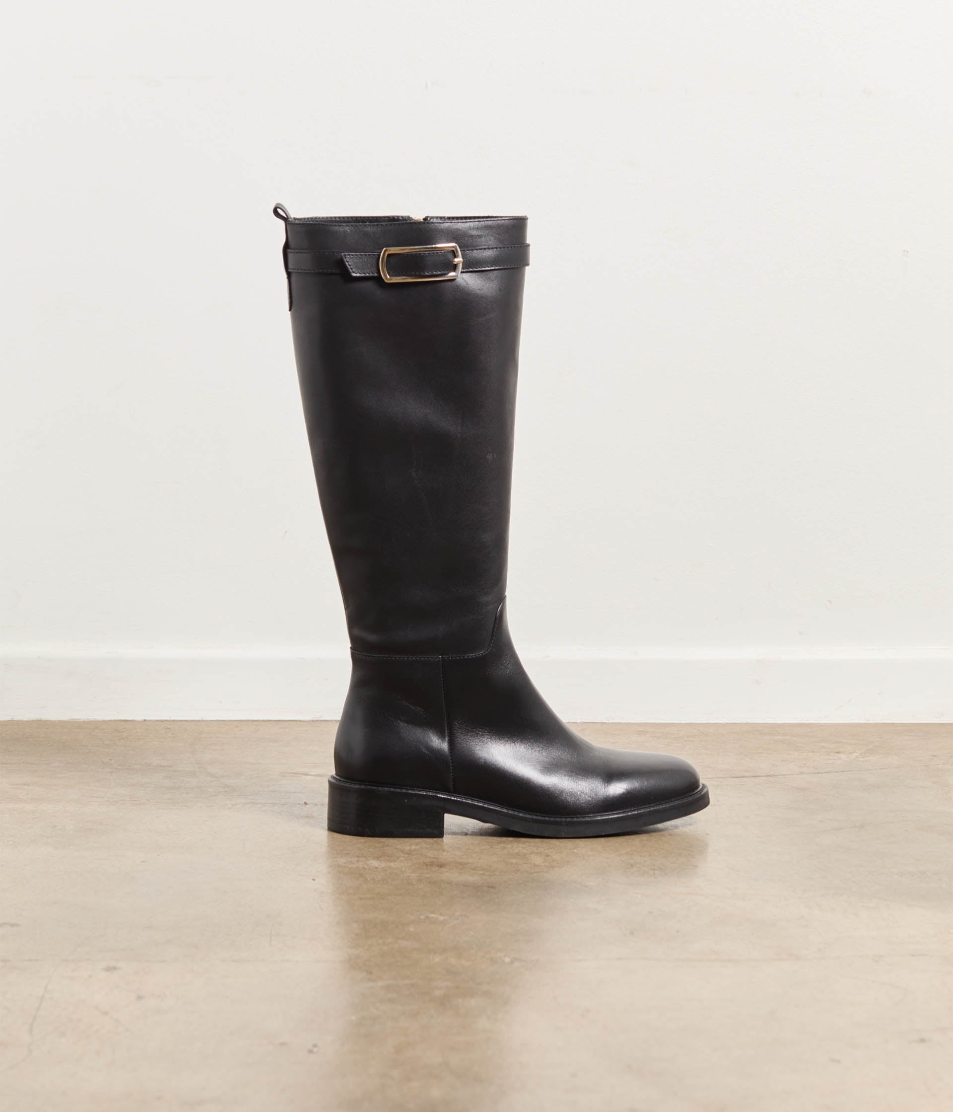 Bottes en cuir noir Tovah