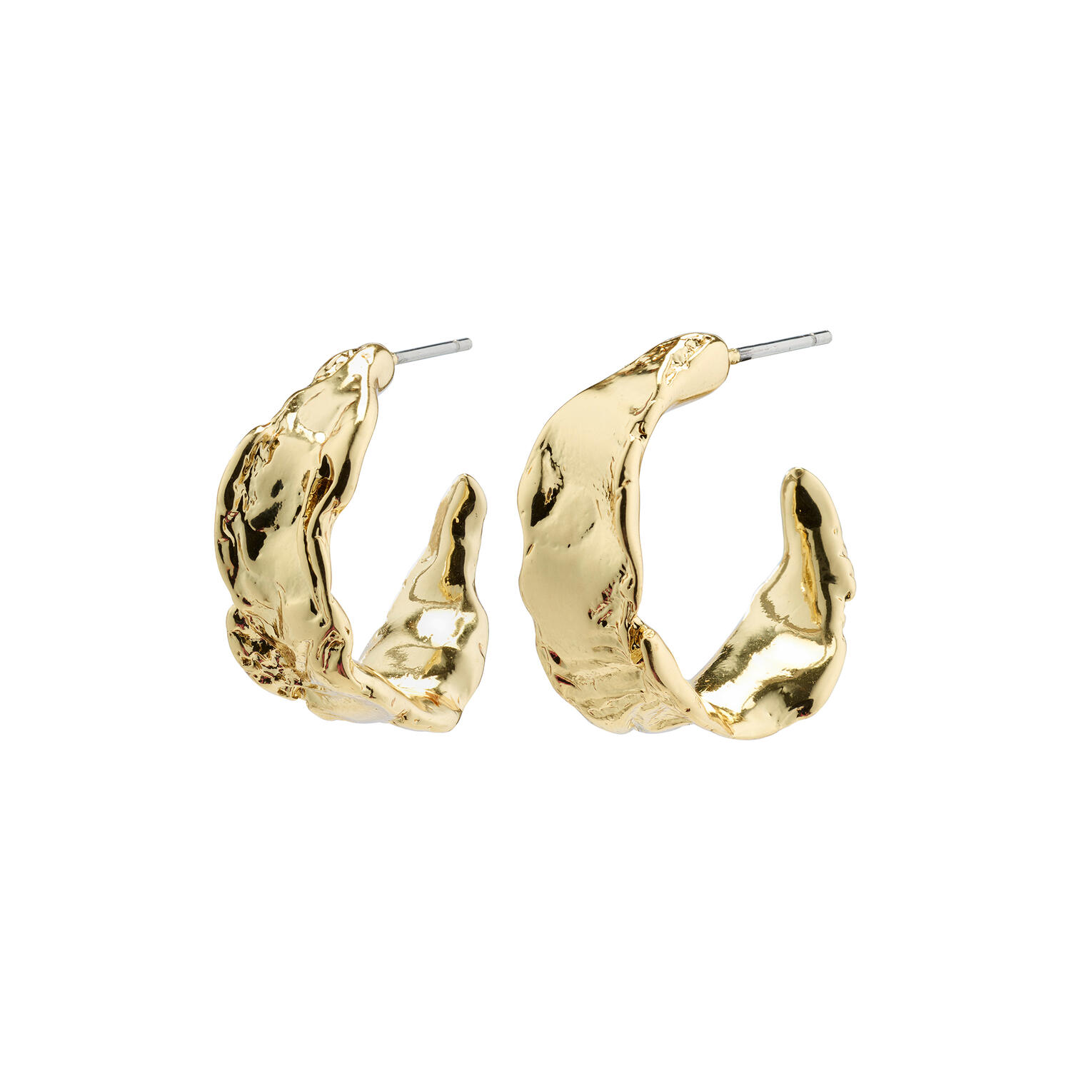 ELARA Organic Shaped øreringe, gold plated