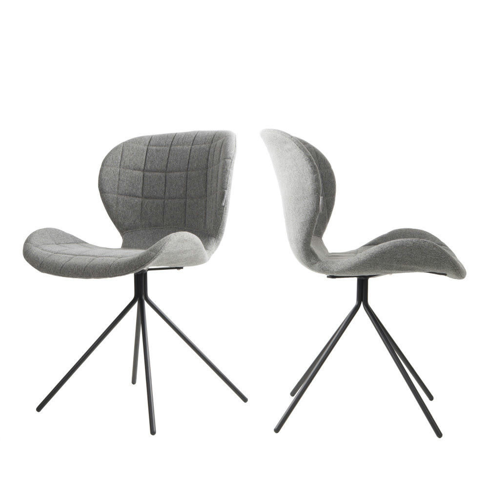 OMG - Lot de 2 chaises design gris clair
