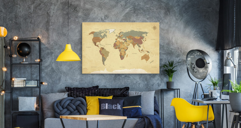 Obraz Mapa Świata w Stylu Retro 30x20cm