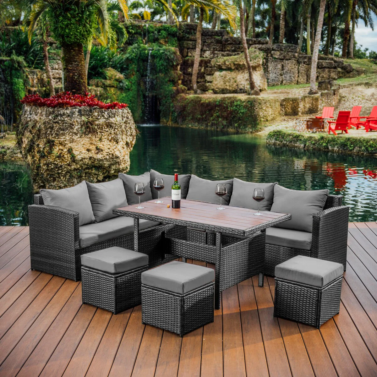 Nestl 7-Piece Outdoor Wicker Patio Dining Set