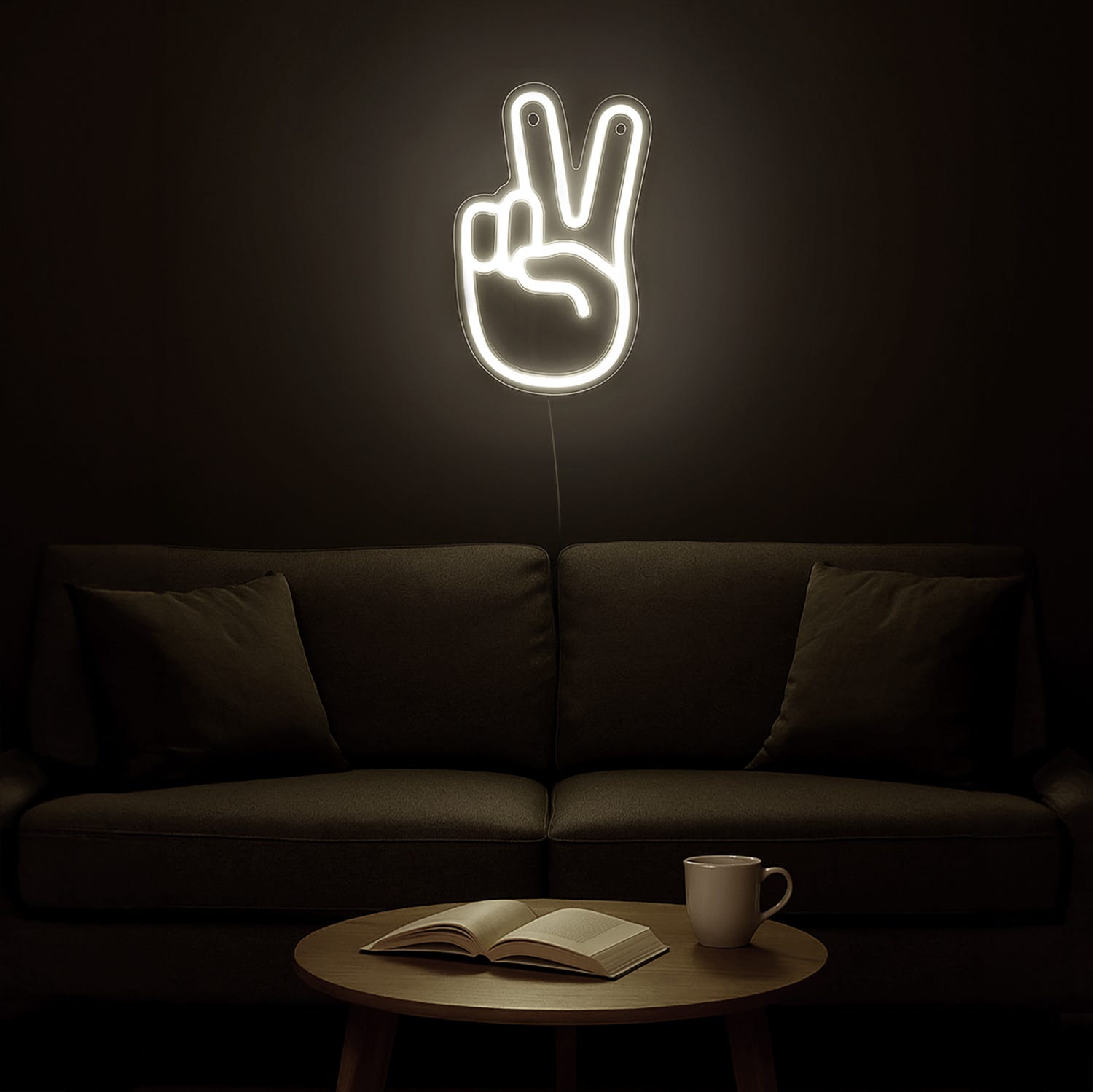 Insegna neon bianco Vittoria da parete usb
