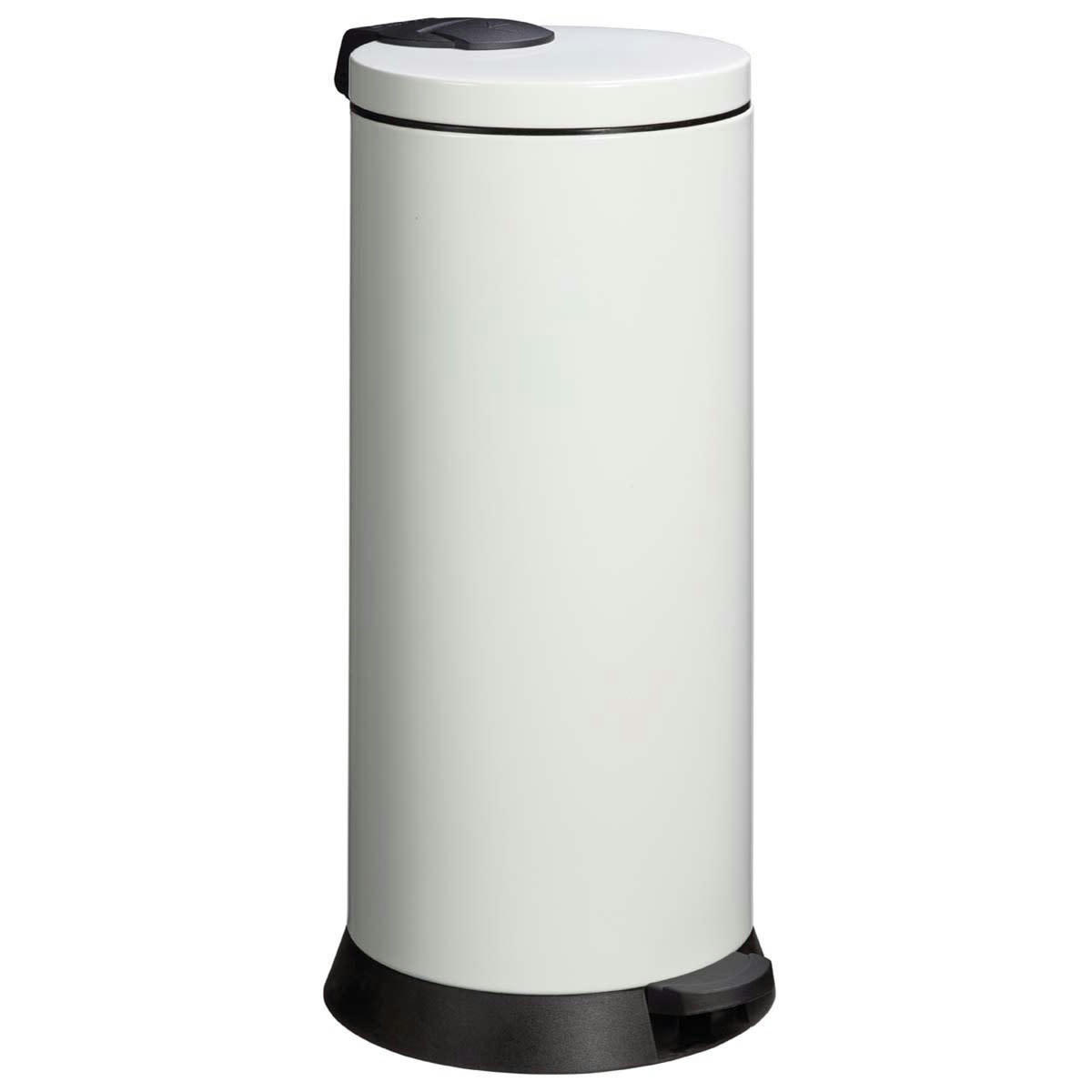 MAGIC - Poubelle à pédale 30L en Métal Blanc