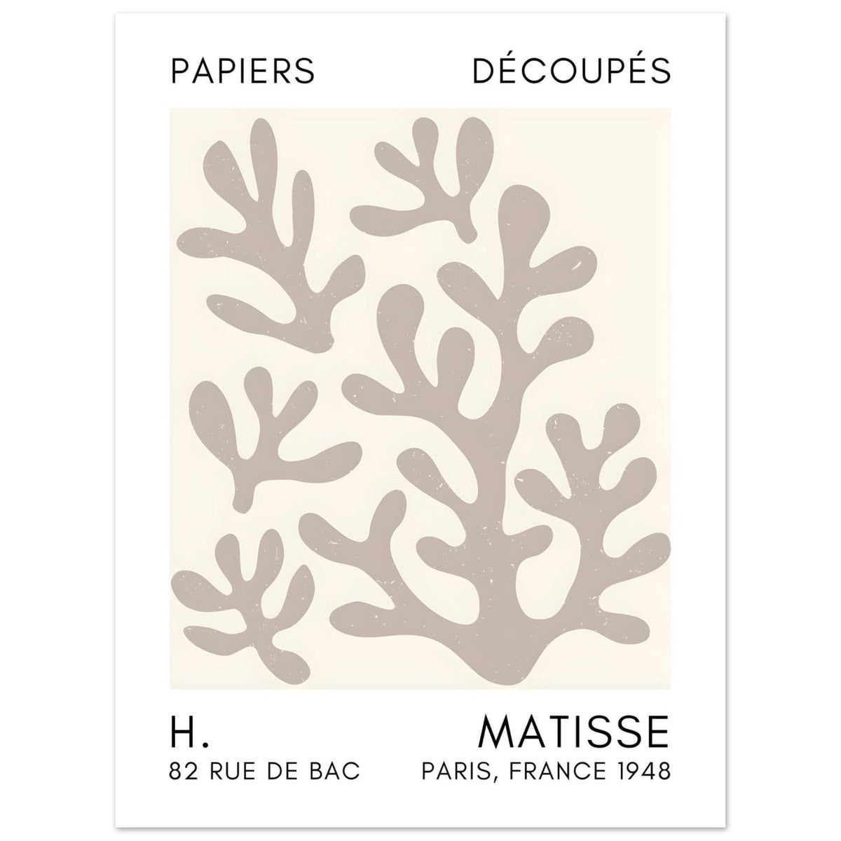 Artfulprints Poster Matisse – Coral shadows grey  - 30x40 cm - Grijs