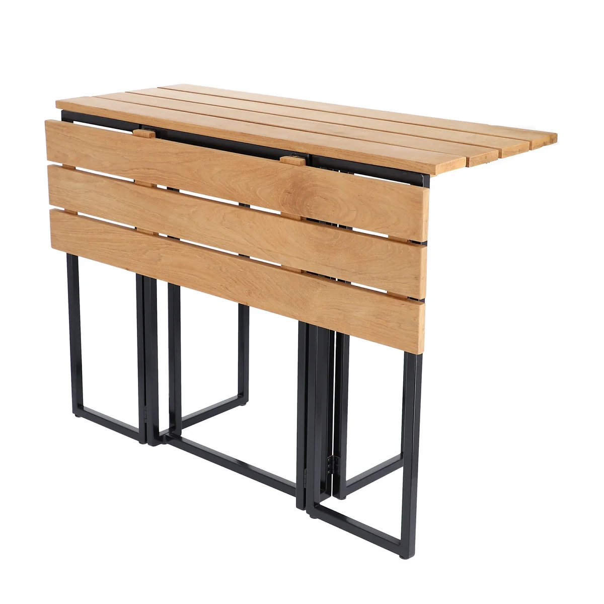 Jan Kurtz - Time Klapptisch 100 x 69 cm, Aluminium schwarz / Teak natur
