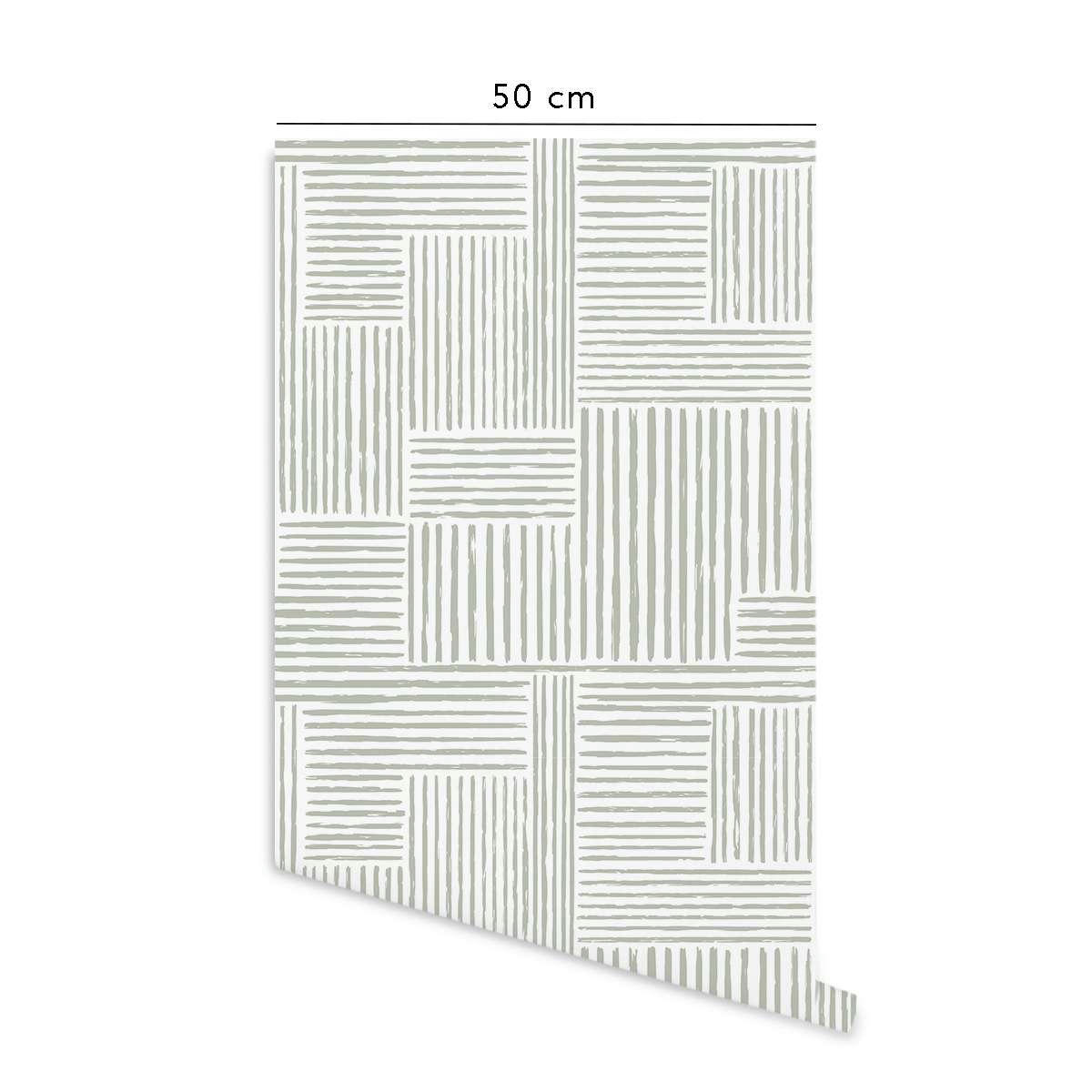 HARMONY - Papier peint vinyle adhésif harmonie vert 50x300 cm