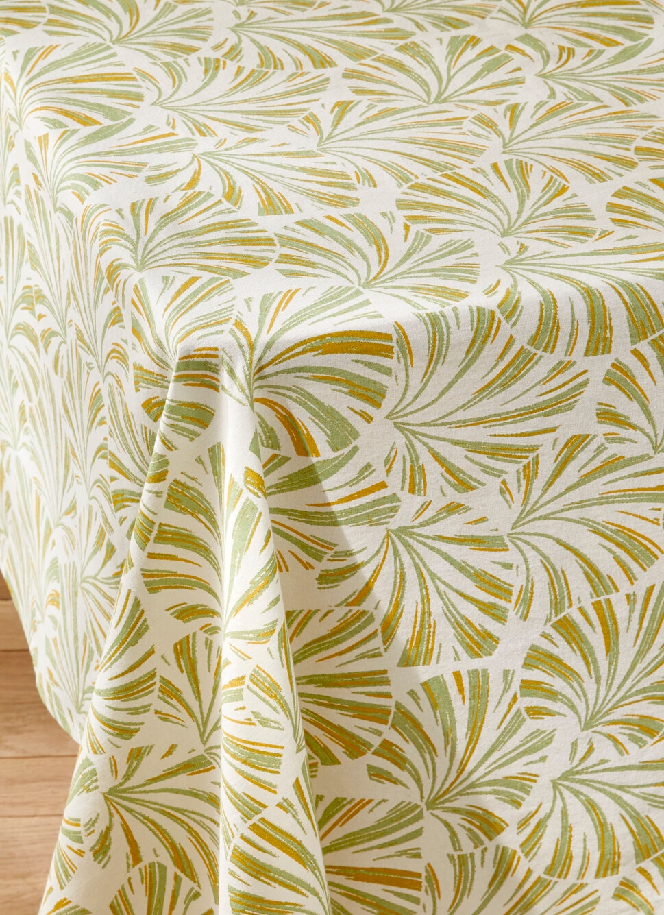 NAPPE EN COTON IMPRIMÉ FEUILLAGE PALMIER MULTICOLORE