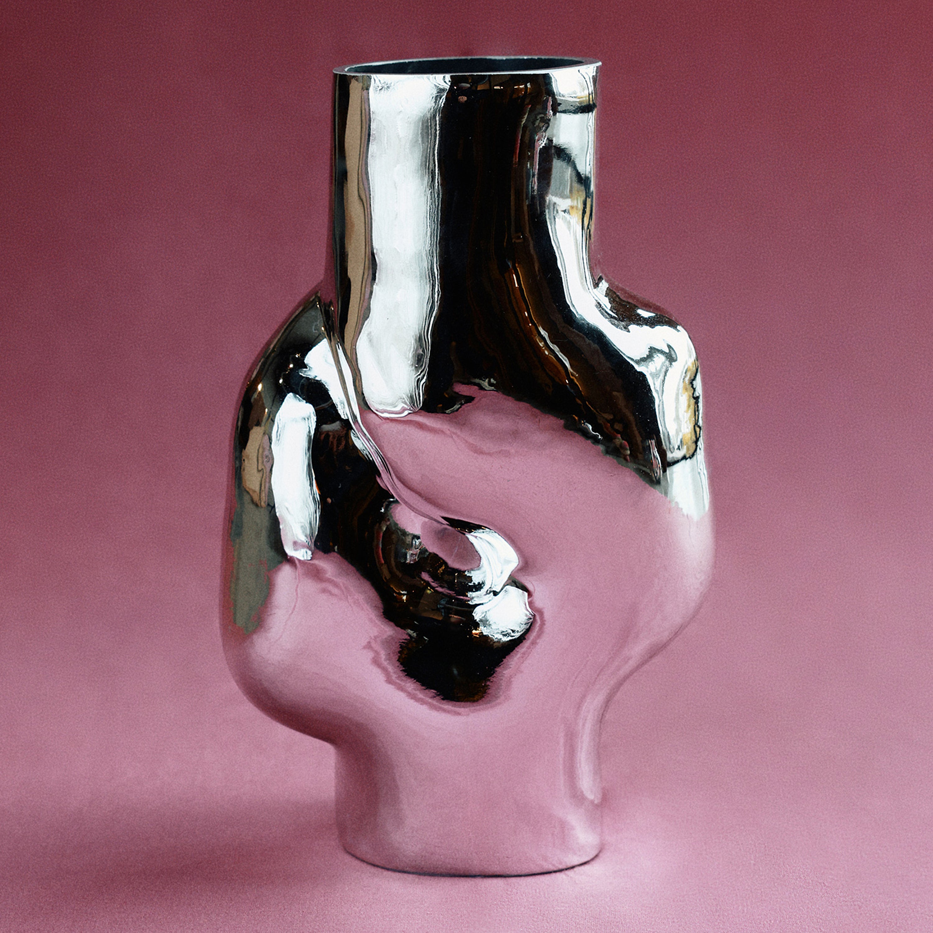 HKliving Gleam Glass Vaas High - Chrome