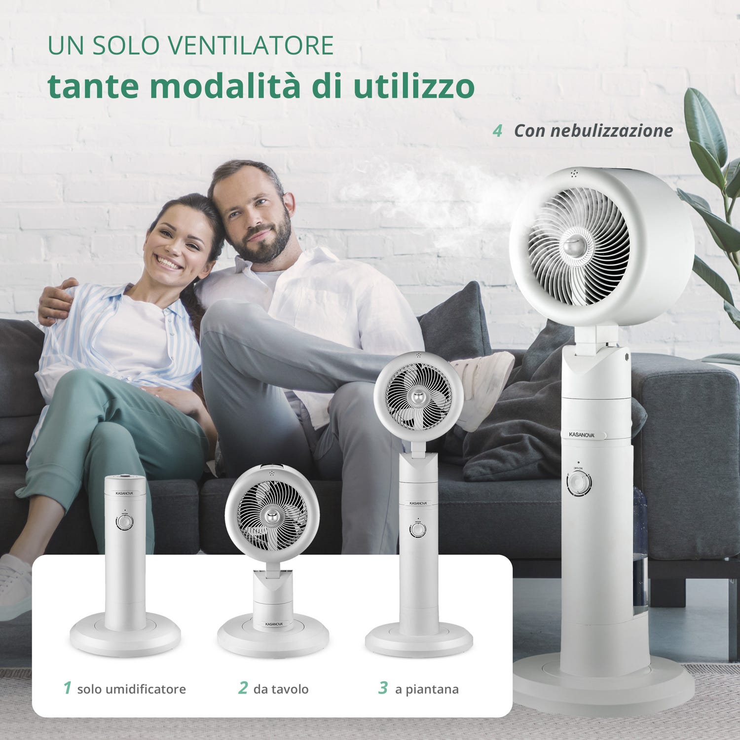 Ventilatore 3 in 1 con umidificatore Combi