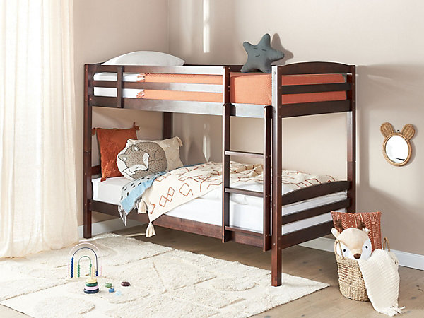 Lit superposé Bois de pin REGAT 90 x 200 cm Marron foncé