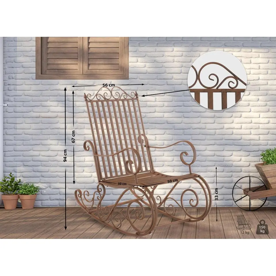 CLP Tuin Schommelstoel Smilla Metaal - bruin