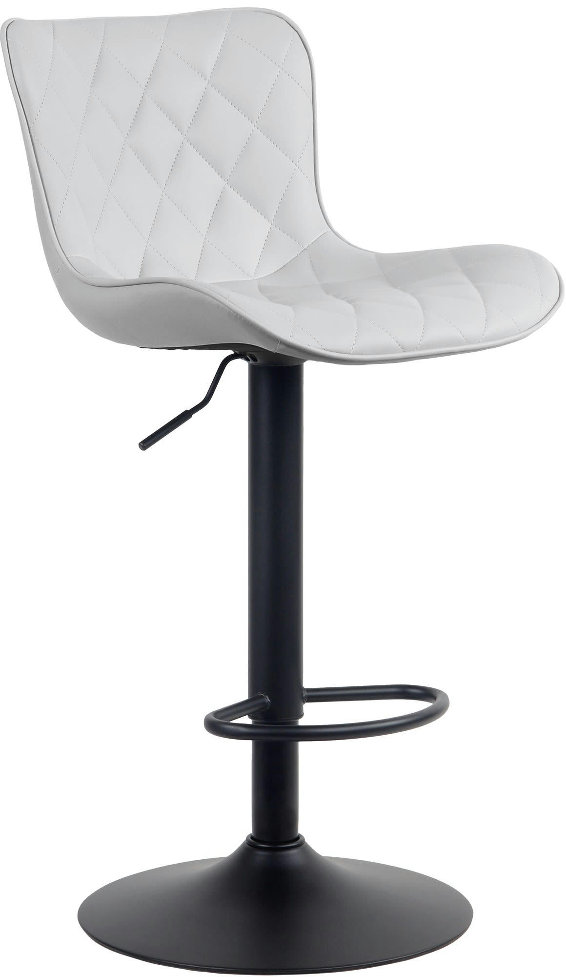 EMMA - Tabouret de bar ajustable pivotant similicuir Blanc