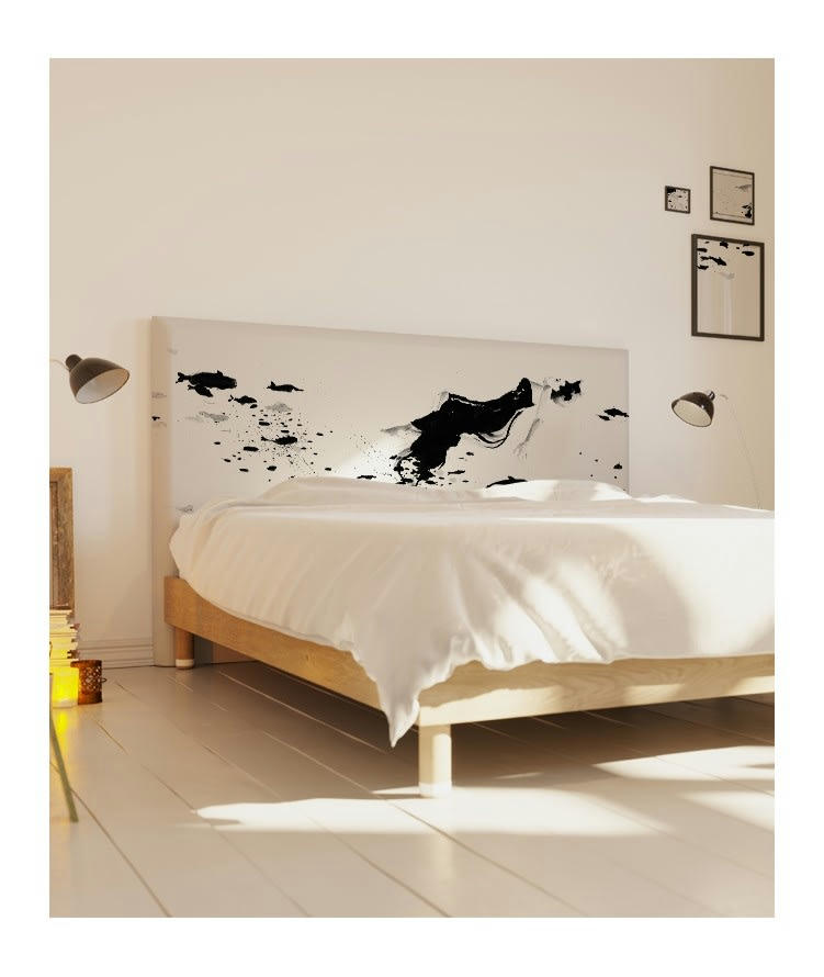 SILENCE - Tête de lit avec housse Blanc 180 cm