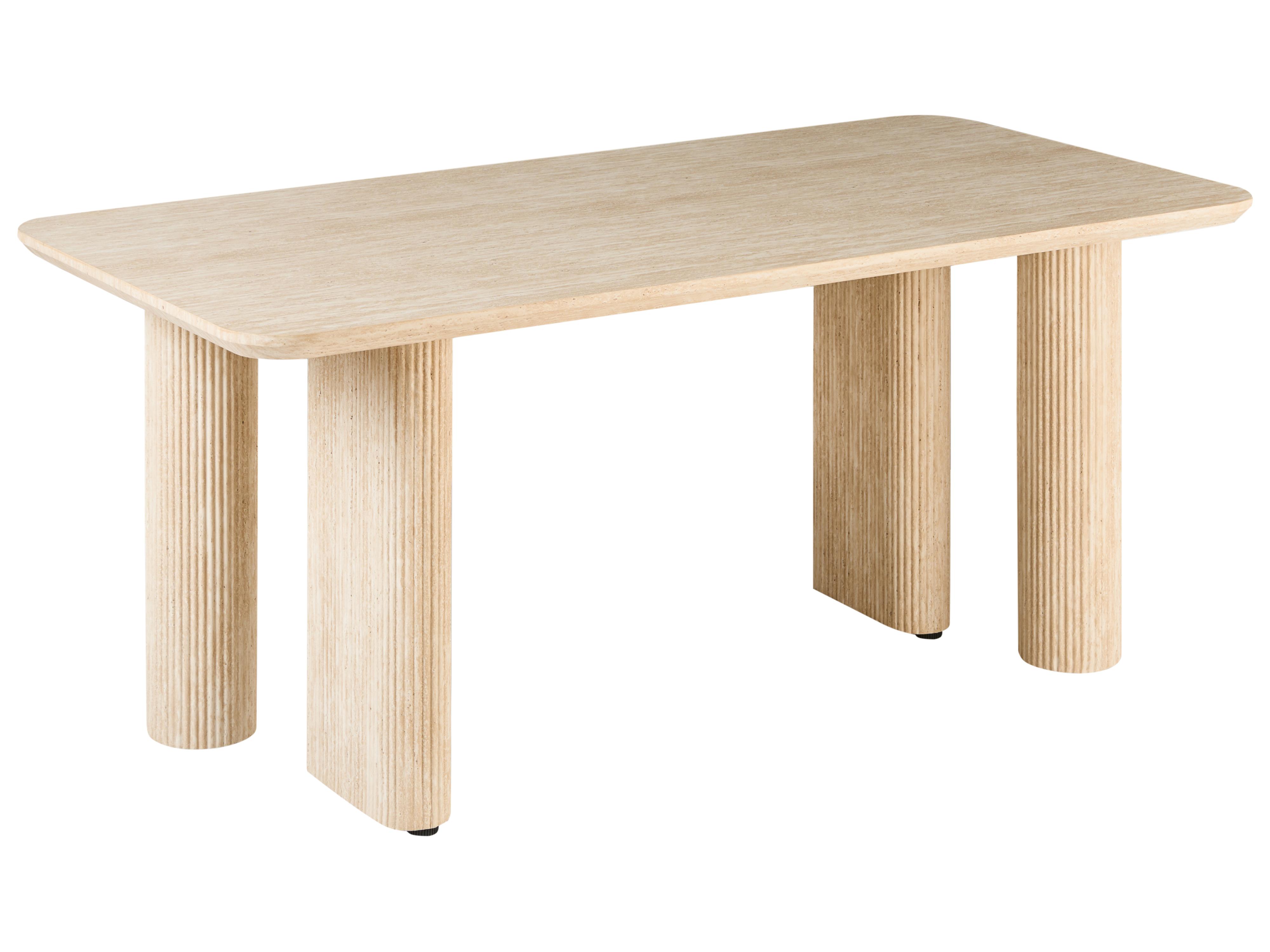 Dining Table BARROY Travertine Effect 180 cm 90 cm