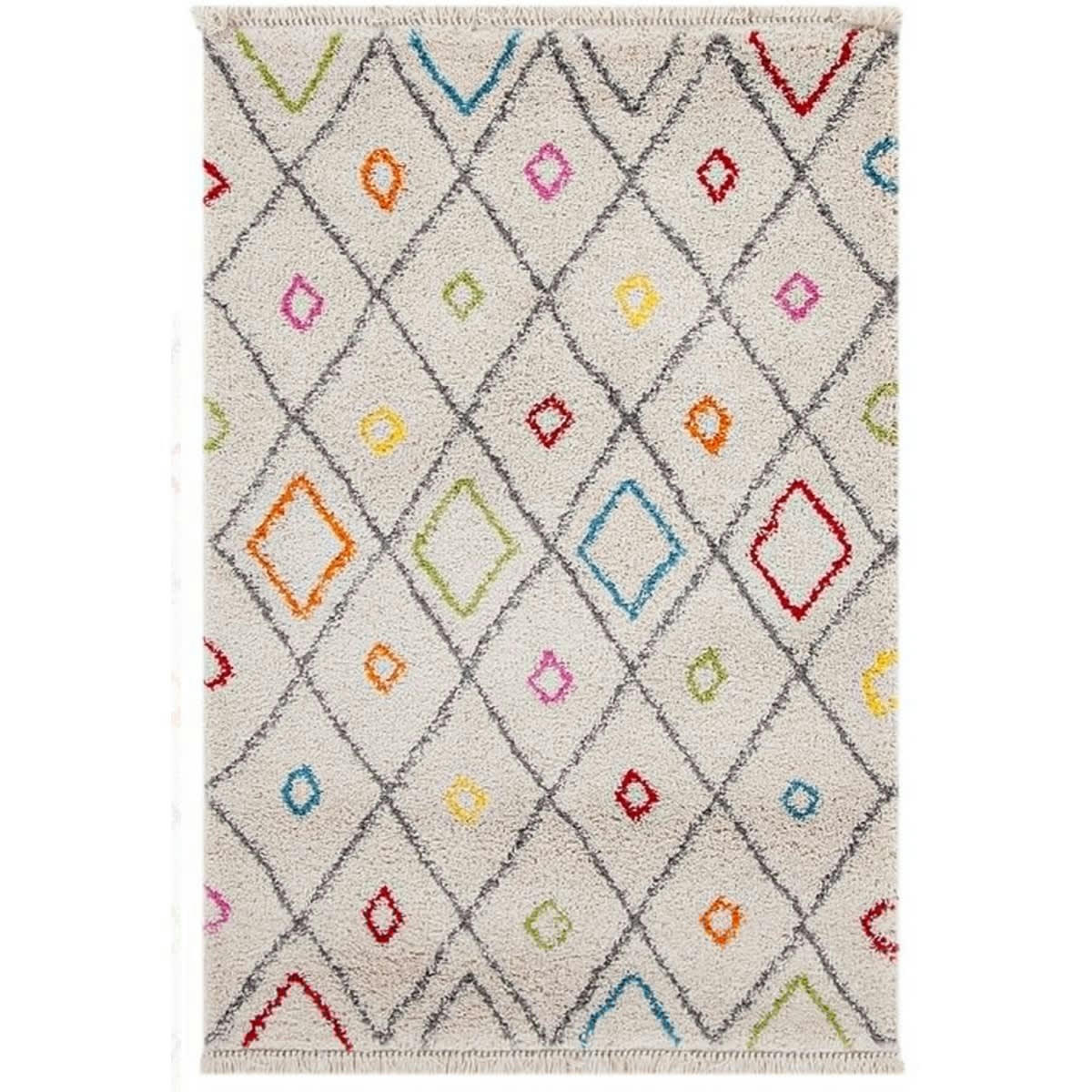 TRIBAL - Tapis shaggy en polypropylène multicolore 60x120 cm