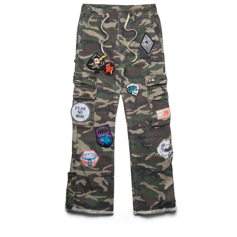 Godspeed New York Patchwork Flared Cargo Pants - Camo