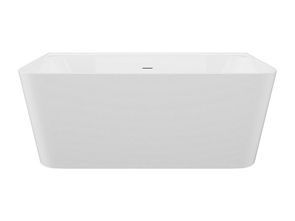Baignoire semi îlot rectangulaire - 150 x 75 x 60 cm - Acrylique - Blanc brillant - 216 L - ATESA